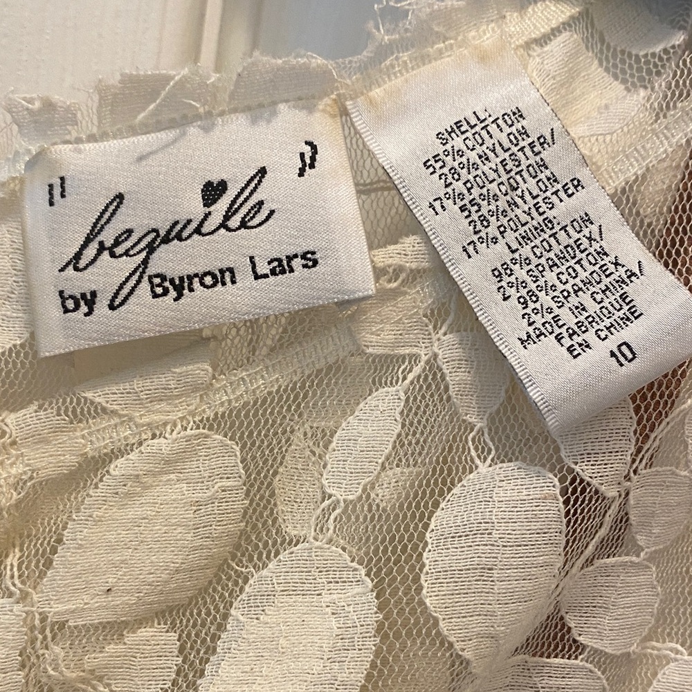 Byron Lars Cream and White Lace Midi Dress - Picture 2 of 5